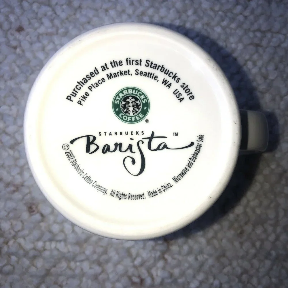 Starbucks Barista Coffee Tea Spices 2002 Mug‎ First Store Pike Place Nude Siren